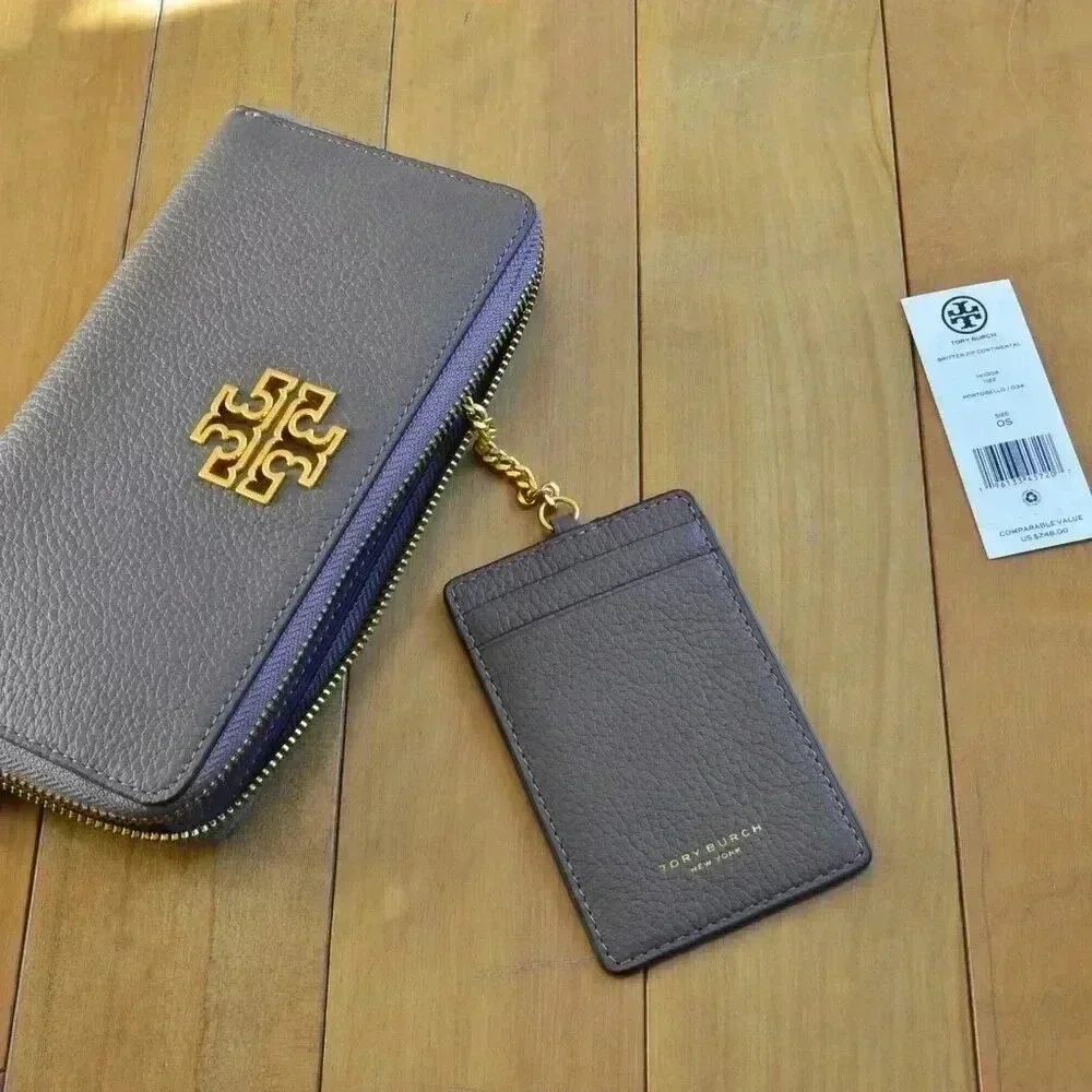 Tory Burch Britten Zip Continental Wallet Portobello